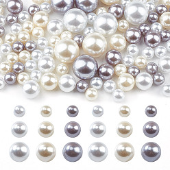 (52) Непрозрачная лаванда 222 шт 9 стили АБС пластик имитация жемчуга круглые бусины, без отверстия , разноцветные, 10~20 мм