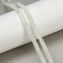 Новый Нефрит Новых природных нефрита нитей бисера, трубка, 12~13x4~4.5 мм, отверстие : 1 мм, около 31 шт / нитка, 15.67'' (39.8 см)