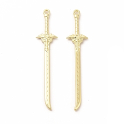 Золотой Стойки обшивки сплава большие кулоны, без кадмия, без никеля и без свинца, очарование ножа оружия, золотые, 70x14.5x3 мм, отверстие : 2 мм