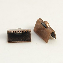 Красная Медь Обжимные концы из латуни, Красная медь, без свинца, без кадмия и без никеля , длиной около 10 мм , шириной 7 мм , отверстие : 1x3 мм