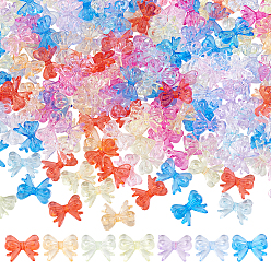 Gemischte Farbe 300pcs transparente Acrylperlen, Schleife, Gemischte Farbe, 14.5x18.5x4.5 mm, Bohrung: 1.8 mm