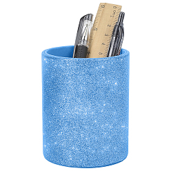 Blue PU Leather Pen Holders, Column, Blue, 85x103mm
