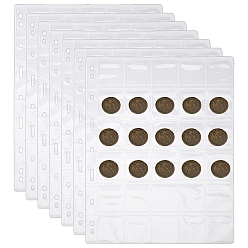 Прозрачный 30 Коллекция монет из ПВХ в виде сетки, отдельные листы, прямоугольные, прозрачные, 275x200x0.3 мм