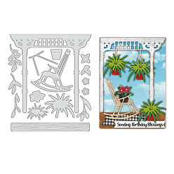 Лист Трафареты для резки углеродистой стали на тему двора, для diy scrapbooking, Фотоальбом, декоративная бумага для тиснения, цвет нержавеющей стали, лист, 150x128x0.8 мм