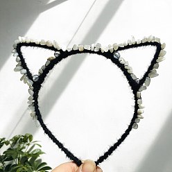 Лунный Камень Ободки для волос из натурального лунного камня, резинки для волос кошачий глаз, для женщин девушек, 170x150 мм