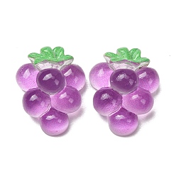 Grape Fruit Theme Opaque Resin Imitation Food Cabochons, Purple, Grape, 26x21x12mm