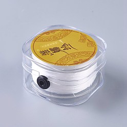 Clear Flat Elastic Crystal String, Elastic Beading Thread, for Stretch Bracelet Making, Flat, Clear, 0.8mm, about 109.36 yards(100m)/roll, 1roll/box