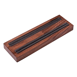 Gray Velvet & Wood Jewelry Boxes, Ring Display, Display Counter, Rectangle, Gray, 19x6.5x1.7cm