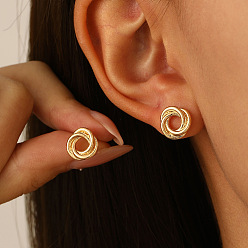 Золотой Серьги-гвоздики из сплава, золотые, 11 мм