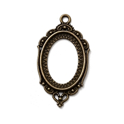 Античная Бронза Старинные тибетские стиль сплава подвеска кабошон ободок открыть настройки задних, без кадмия, без никеля и без свинца, античная бронза, овальный поднос: 25x18 мм, 42.5x23.5x2 мм, отверстие: 3 мм, около 333 шт / кг