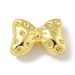 Настоящее золото 18K Латунные бусины, бантом, реальный 18 k позолоченный, 10x14.5x5 мм, отверстие : 2 мм