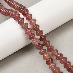 Клубничный Кварц Природного кварца клубники нитей бисера, фонарь, 9x7 мм, отверстие : 0.8 мм, около 52~53 шт / нитка, 15.35''~15.55'' (39~39.5 см)