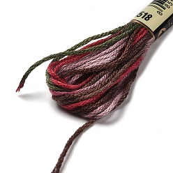 Dark Red 10 Skeins 6-Ply Polyester Embroidery Floss, Cross Stitch Threads, Segment Dyed, Dark Red, 0.5mm, about 8.75 Yards(8m)/skein