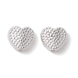 Silbern Silberfarbig Aluminium Zwischen perlen, langlebig überzogen, Herz, Silbern Silberfarbig, 7x7.5x3 mm, Bohrung: 1.2 mm