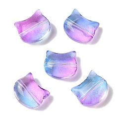 Фиолетовый Прозрачная аэрозольная краска стеклянные шарики, кошка, фиолетовые, 10x11.5x7 мм, отверстие : 1 мм