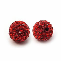 Светло-сиамский Бусины со стразами, полимерная глина , класс А, круглые, п.п. 15, Light Siam, 14 мм, отверстие : 1.5 мм, С. 15 (2.1~2.2 мм)