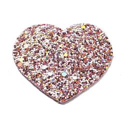 Разноцветный Большие кожаные подвески, с блестками, коллекция ко дню святого валентина, сердце, красочный, 50x56.5x2 мм, отверстие : 1.6 мм