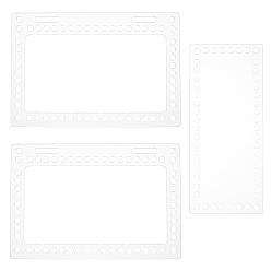 Clear Transparent Acrylic Basket Bottom, Rectangle Shape Blank Crochet Basket Base, for DIY Basket Weaving Supplies Craft Making, Clear, 184x124x5mm, Hole: 6mm and 5.5x26.5mm, 184x79x5mm, hole: 6mm, 3pcs/set
