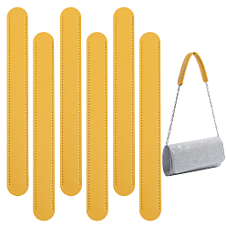 Gold 6Pcs Imitation Leather Bag Strap Padding, Anti-slip Bag Handle Wrap, Pressure Relief Shoulder Strap Protector Cover, Gold, 225x25x3.5mm