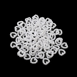 White Acrylic Cabochons, for Valentine's Day Jewelry Design, Imitated Pearl Style, Heart, White, 12x12x2mm