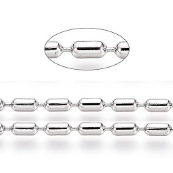 Stainless Steel Color Non-Tarnish 304 Stainless Steel Ball Chains, Stainless Steel Color, Column: 4x2mm