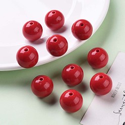 FireBrick Opaque Acrylic Beads, Round, FireBrick, 20x19mm, Hole: 3mm, about 111pcs/500g