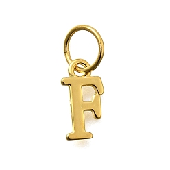 Letter F 925 стерлингов серебряные подвески, реальный 18 k позолоченный, буквы, Буква F, 10x5x1 мм, отверстие : 4 мм