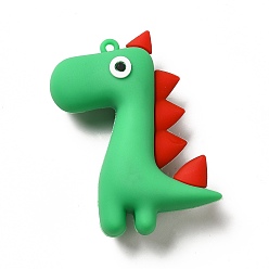Средний Морско-зеленый Подвески из пвх в форме динозавра, средний морской зеленый, 58x48x17 мм, отверстие : 2.5 мм