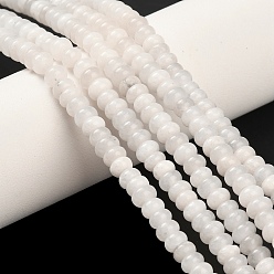 Белый Нефрит Бусины из натурального белого нефрита, рондель, 4x2 мм, отверстие : 0.9 мм, около 160~162 шт / нитка, 14.96~15.16 дюйм (38~38.5 см)