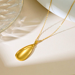 Teardrop 304 Colliers pendentifs géométriques en acier inoxydable, or, larme, 15.75 pouce (40 cm), pendentif: 30 mm