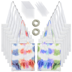 Белый 12шт. прямоугольные черные холщовые упаковочные мешки с ручками, с 12шт. в пакете с замком, 50шт. резинка и одноразовые перчатки из ТПЭ, белые, 51.5 см, мешок: 30x25.3x0.3 см