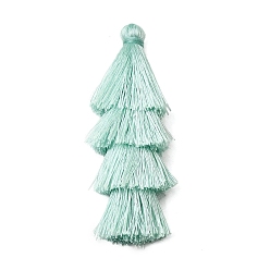 Бледно-бирюзовый Полиэстер кисточкой подвески, бледные бирюзовая, 84~85x28~35 мм