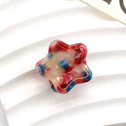 Разноцветный Ацетат целлюлозы (смола) заколки для волос в форме звезды, маленькая заколка для волос в виде панциря черепахи для девочек и женщин, красочный, 25x25 мм