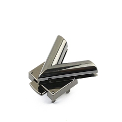 Черный Цвет Металла Замки для кошельков из цинкового сплава в форме буквы V, для самостоятельного изготовления сумок, металлический черный , 39x46 мм