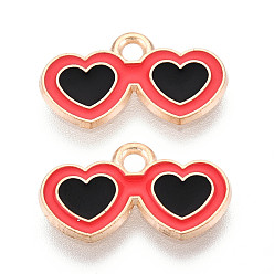 Glasses Подвески из сплава и эмали на пляжную тематику, золотой свет, очки, 9.5x17x1 мм, отверстие : 1.8 мм