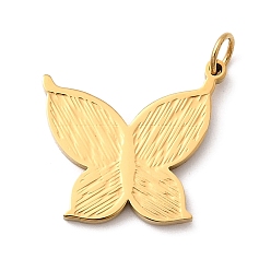 Бабочка 304 подвески из нержавеющей стали, с целью перехода в кольце, ионное покрытие (ip), реальный 18 k позолоченный, бабочка, 14.5x16x1 мм, отверстие : 2.5 мм