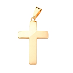 Золотой 304 подвески из нержавеющей стали, крестик, вакуумное покрытие pvd, золотые, 42x25x2.5 мм, отверстие : 8x4 мм