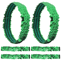 Grün Breites, dehnbares, glitzerndes Stirnband, elastisches Pailletten-Stirnband, Haar-Accessoires für Mädchen, grün, 172x29x1.4 mm