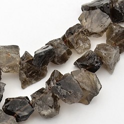 Smoky Quartz Natural Smoky Quartz Nuggets Bead Strands, 10~20mm, Hole: 1mm, about 16 inch