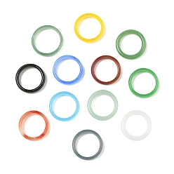 (52) Непрозрачная лаванда Кольца из стекла с имитацией агата для женщин, разноцветные, 5~6 мм, внутренний диаметр: 17~20.5 мм