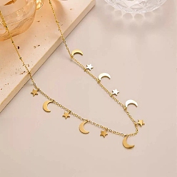 Звезда 304 женские ожерелья-нагрудники из нержавеющей стали, золотые, звезда, 16.34 дюйм (41.5 см)