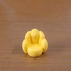 Желтый Миниатюрные украшения из смоляного дивана, аксессуары для домашнего кукольного домика с микро-ландшафтом, притворяясь опорными украшениями, желтые, 30x25 мм