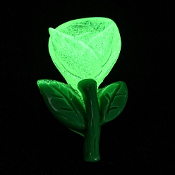 Светлый Золото-желтый Светящиеся кабошонов смолы, светится в темноте, цветок, светлый золотарник желтый, 25.8x15.4x10.8 мм