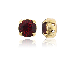 90120 Garnet Preciosa® maxima crystal в пришивной чашке, чешский хрусталь, с настройками латуни, 719 37 081 шатон (круглый), золотые, 90120 гранат, ss 39 (8.15~8.4 мм)