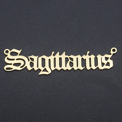 Стрелец 201 ссылки нержавеющей стали, двенадцать созвездий, старый английский, лазерная резка, Стрелец, 9x43x1 мм, отверстие : 1.2 мм