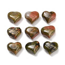 Unakite Perles de unakite naturelles, cœur, 9~10x10~10.5x7~8mm, Trou: 1.4mm