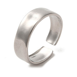 Stainless Steel Color Non-Tarnish 304 Stainless Steel Open Cuff Ring, Stainless Steel Color, 6mm, US Size 6 3/4(17.1mm)