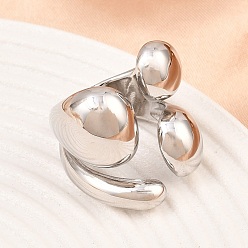 Нержавеющая Сталь Цвет 304 открытые кольца манжеты из нержавеющей стали, ионное покрытие (ip), реальный 18 k позолоченный, цвет нержавеющей стали, 7.5~27.5 мм, размер США 7 1/2 (17.7 мм)