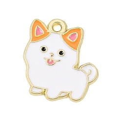 Cat Shape Подвески из эмали и сплава, золотые, животная тема, форма кошки, 19x16x1 мм, отверстие : 1.5 мм