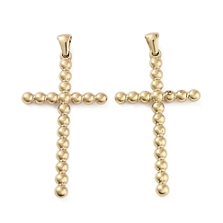 Золотой 304 подвески из нержавеющей стали, крест очарование, золотые, 48x25x3 мм, отверстие : 5x3.5 мм